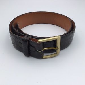 MENS DANBURY brown ALLIGATOR leather belt 32